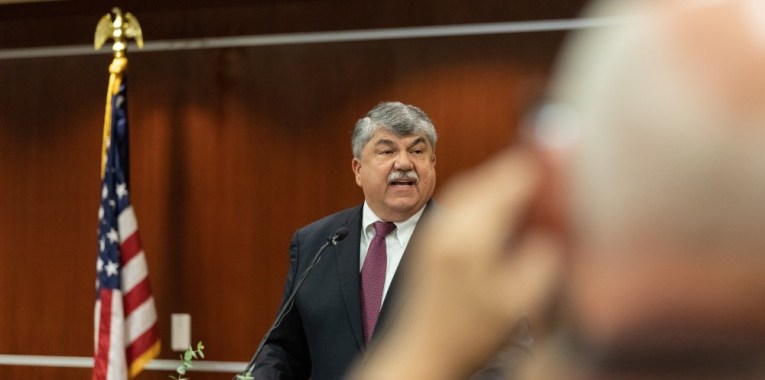 Richard Trumka at lectern